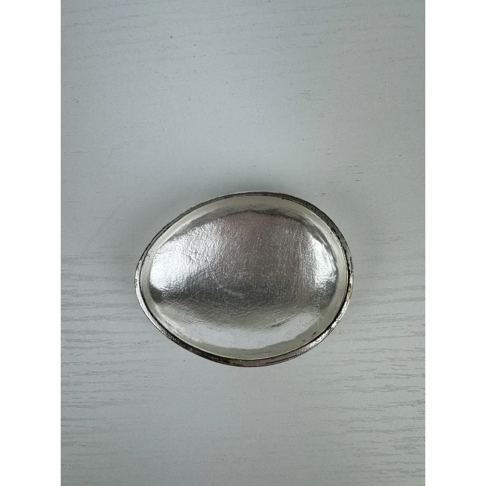 DEMDACO Wishnest Bird Egg Nest Trinket Box Hand Sculpted Mothers Day Gift Silver
